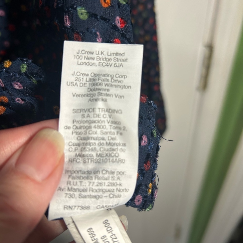 Madewell Lyric Wrap Top Sugar Dot Navy multicolor polka dot textured Medium - Picture 11 of 13